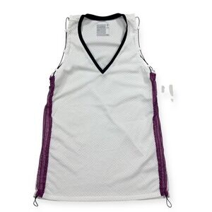 NEW Lucky in Love Tank Top Women's XS White Vaportex Mesh Lined V-Neck Athletic